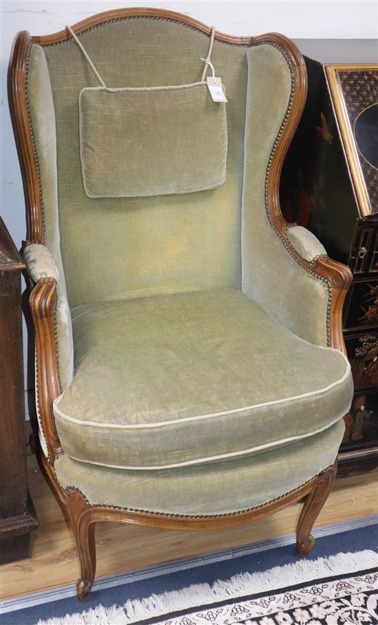 A Louis XVI style beechwood fauteuil